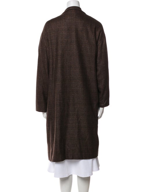 Eskandar Cashmere Plaid Print Coat
