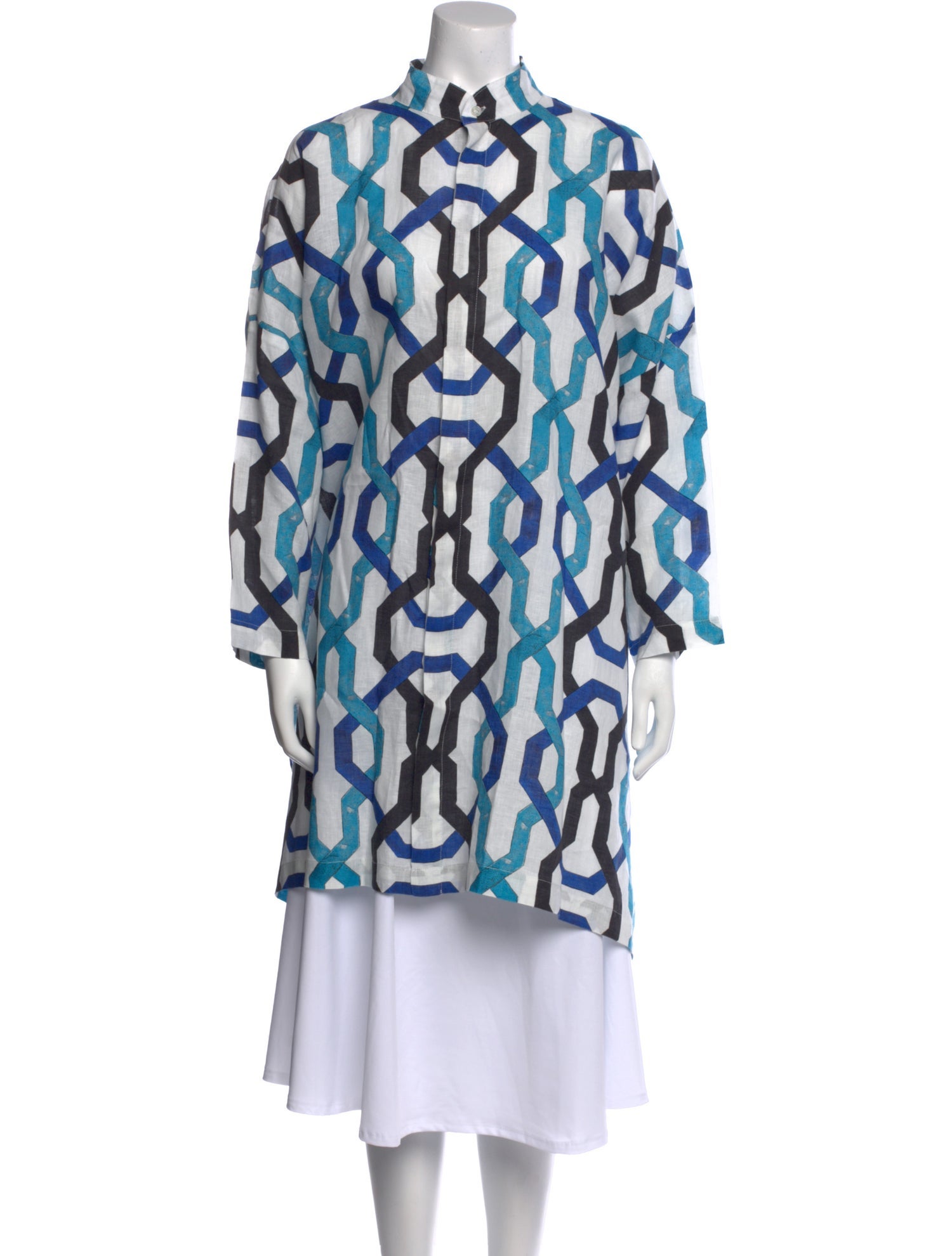 Eskandar Linen Printed Tunic