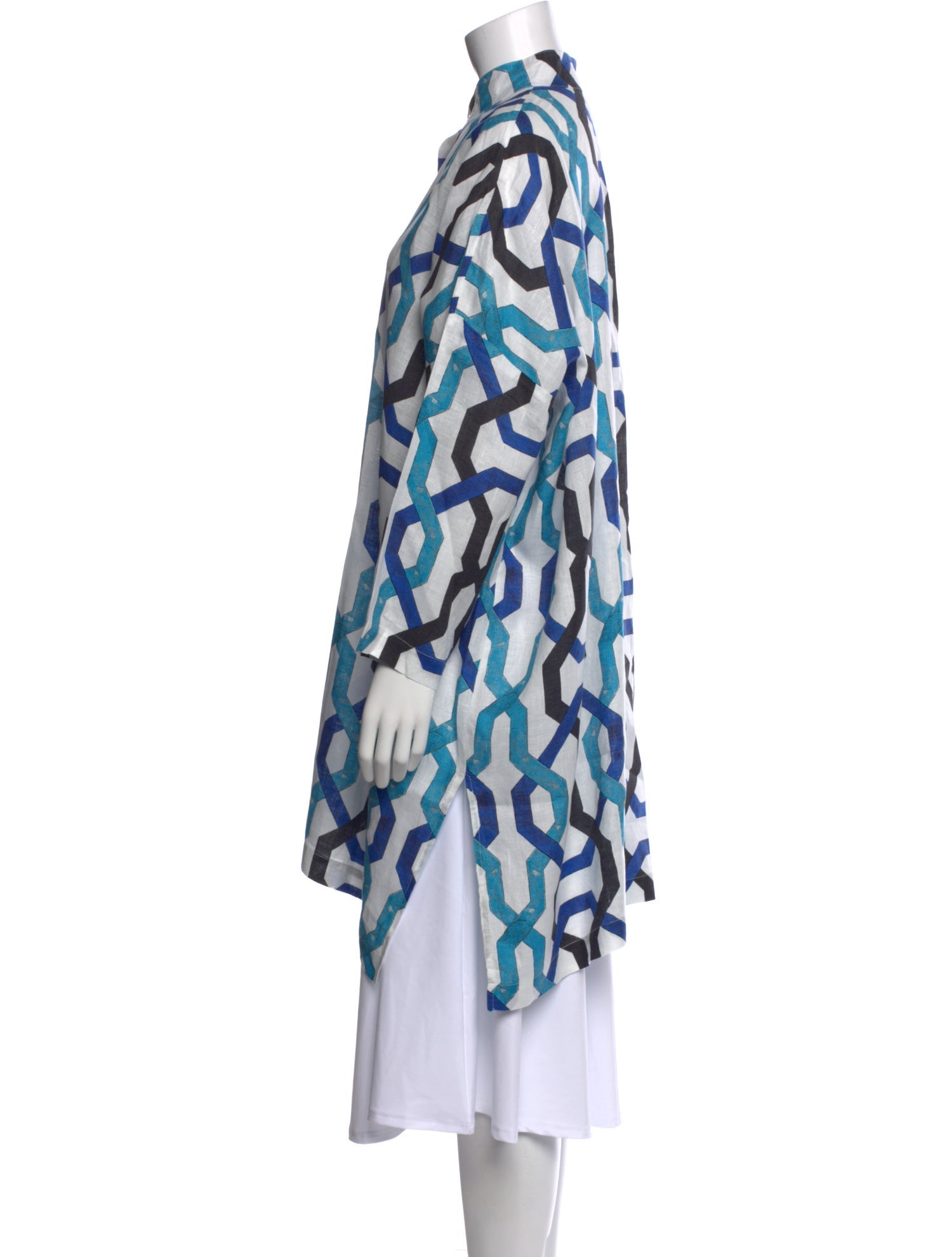 Eskandar Linen Printed Tunic