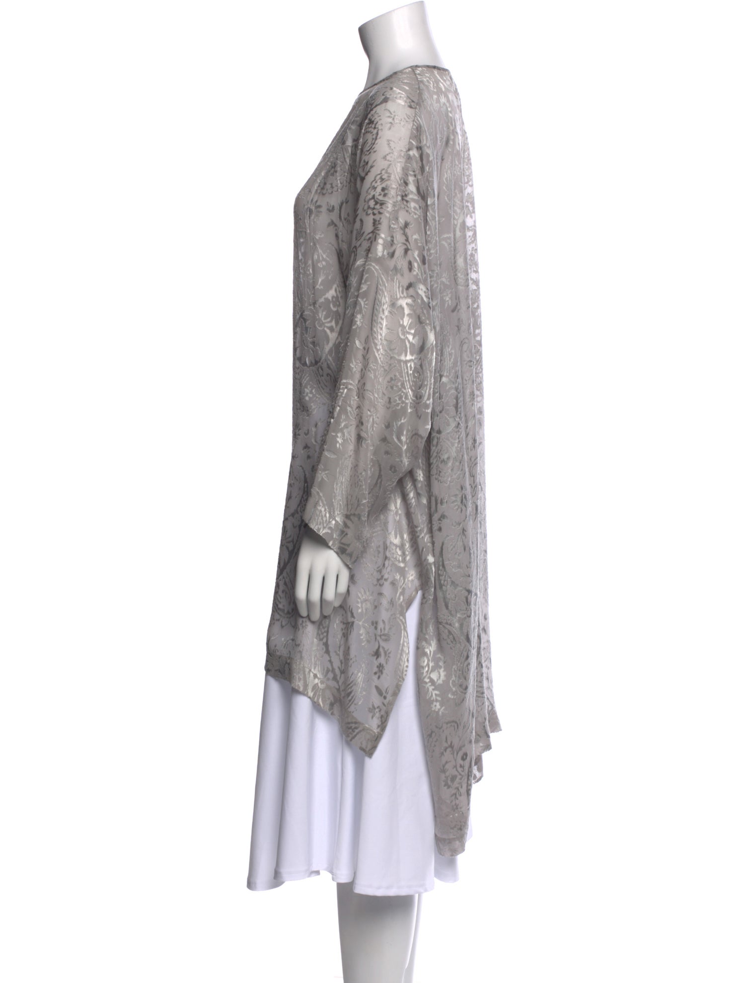 Eskandar Printed Crew Neck Tunic