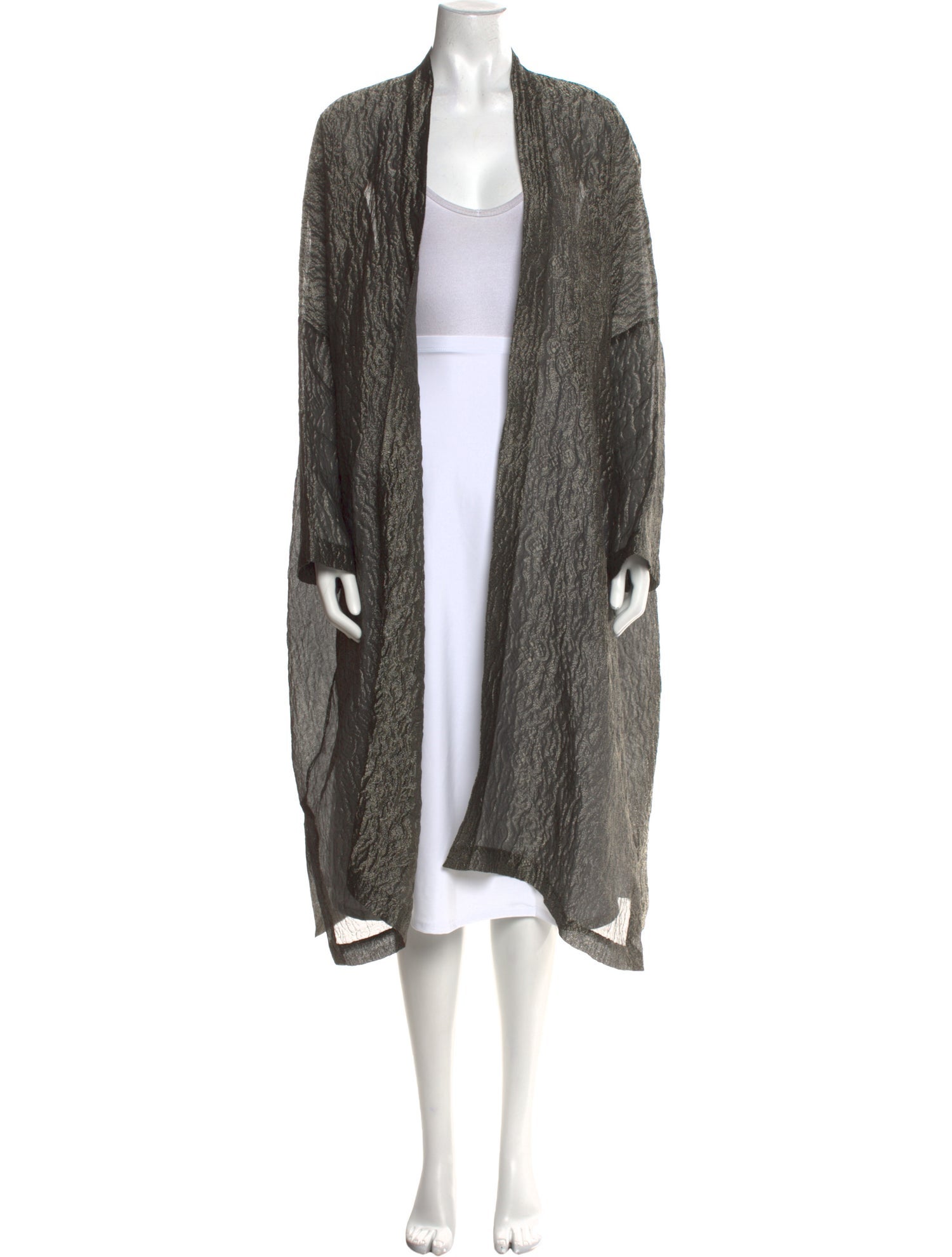 Eskandar Printed Open Front Tunic