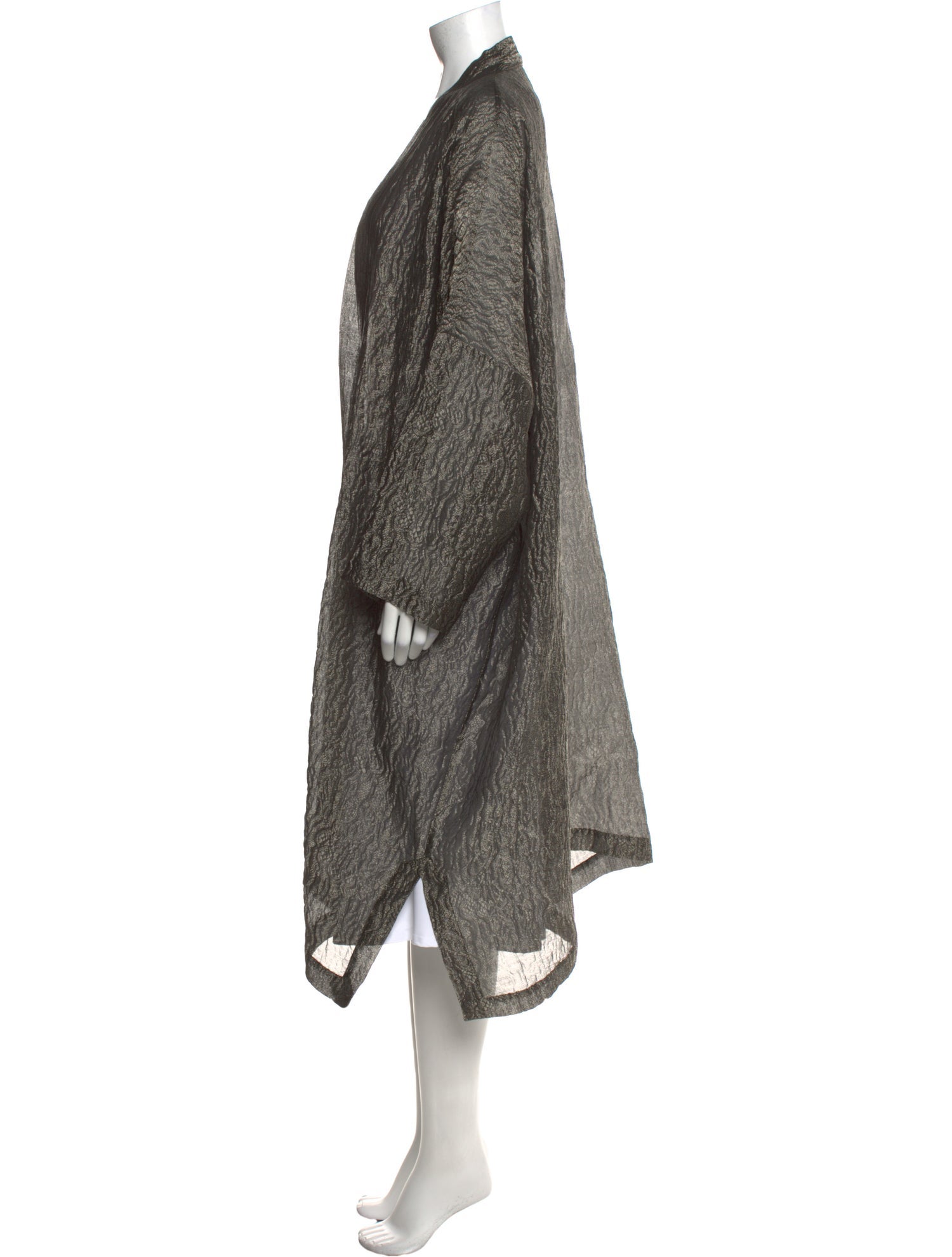 Eskandar Printed Open Front Tunic