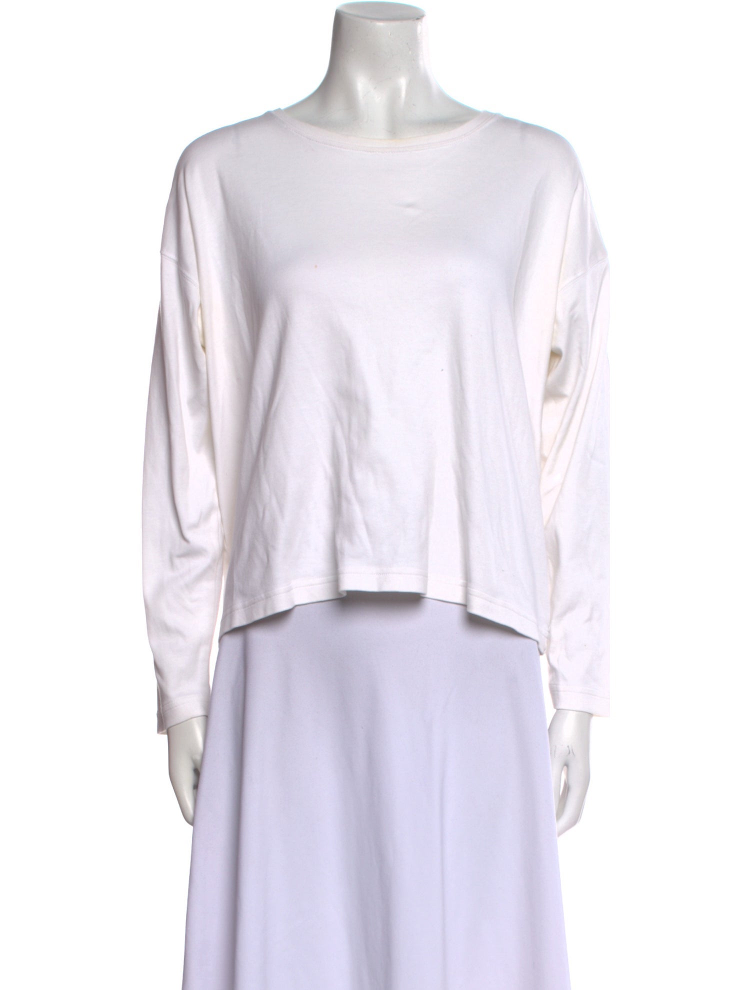 Eskandar Bateau Neckline Long Sleeve Crop Top