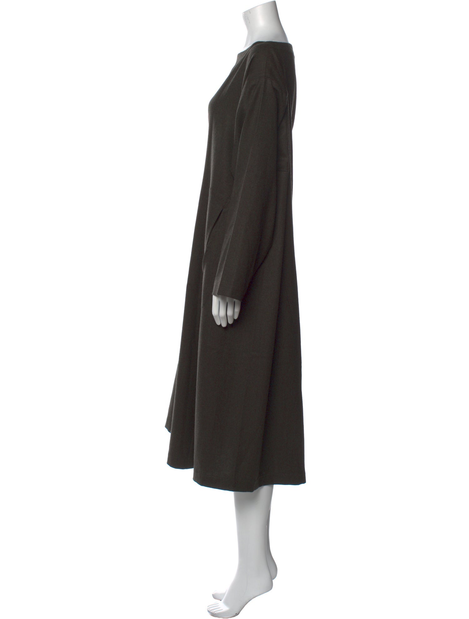 Eskandar Wool Midi Length Dress
