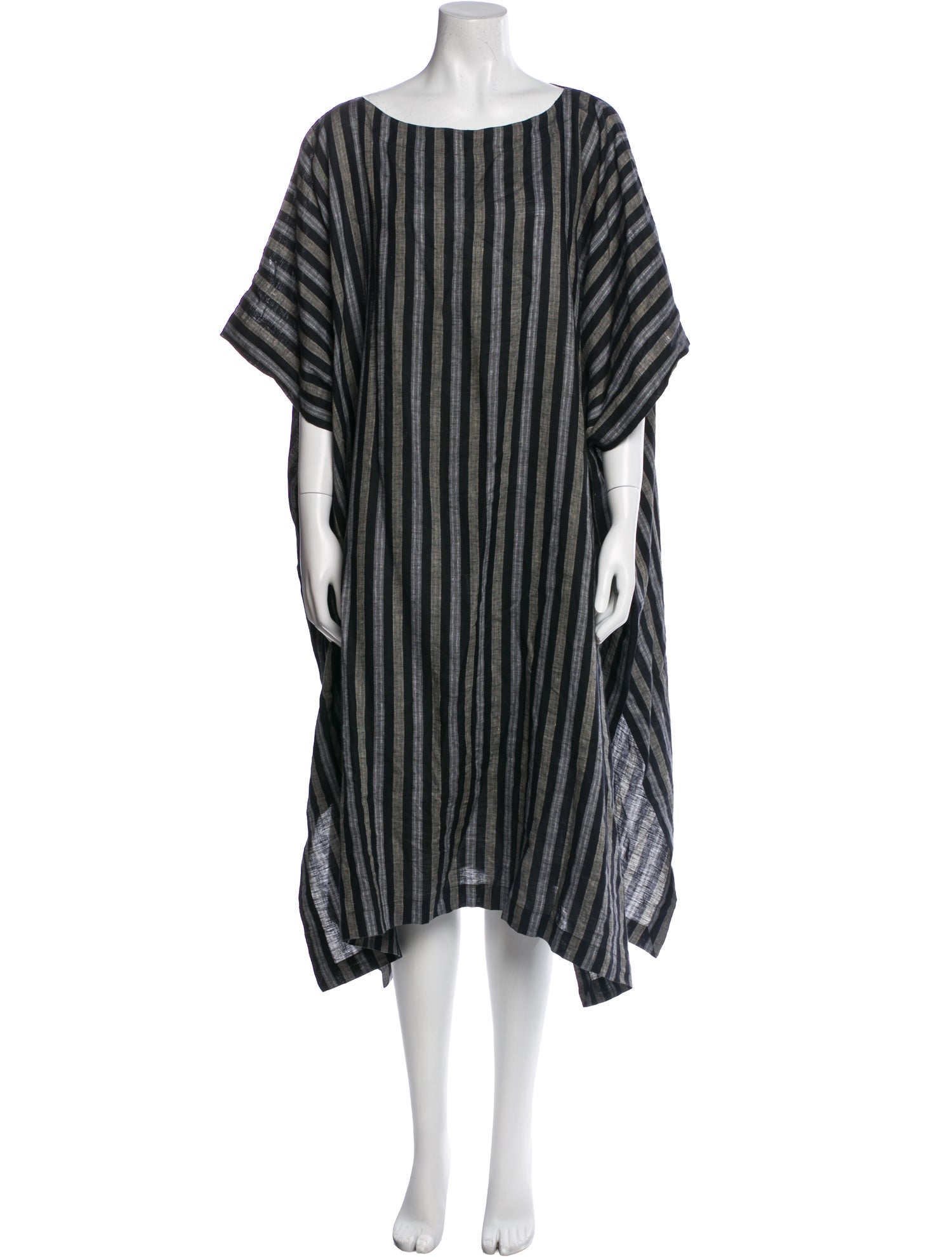 Eskandar Striped Midi Length Dress
