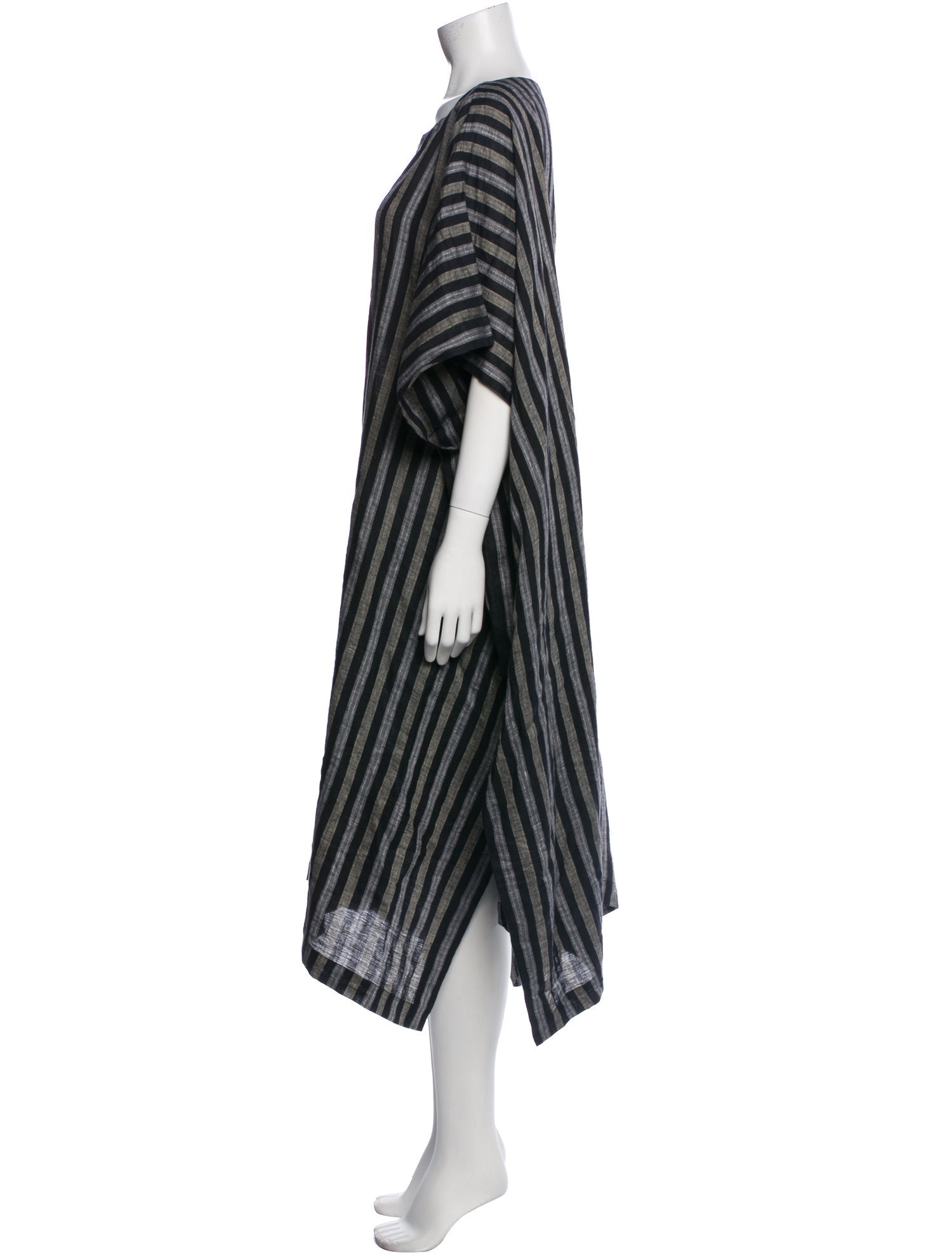 Eskandar Striped Midi Length Dress