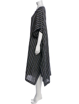 Eskandar Striped Midi Length Dress