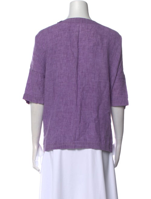 Eskandar Linen Bateau Neckline Blouse