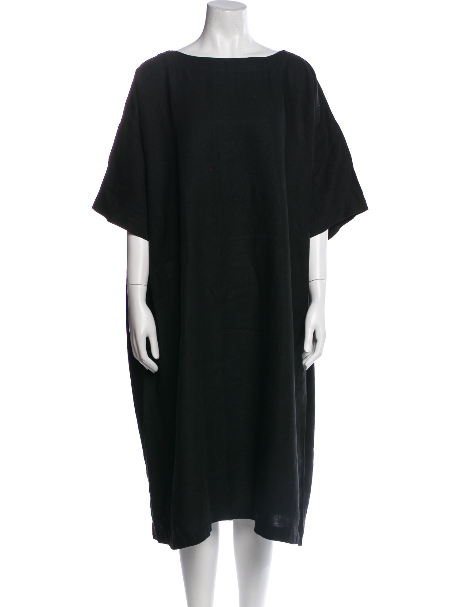 Eskandar Bateau Neckline Midi Length Dress