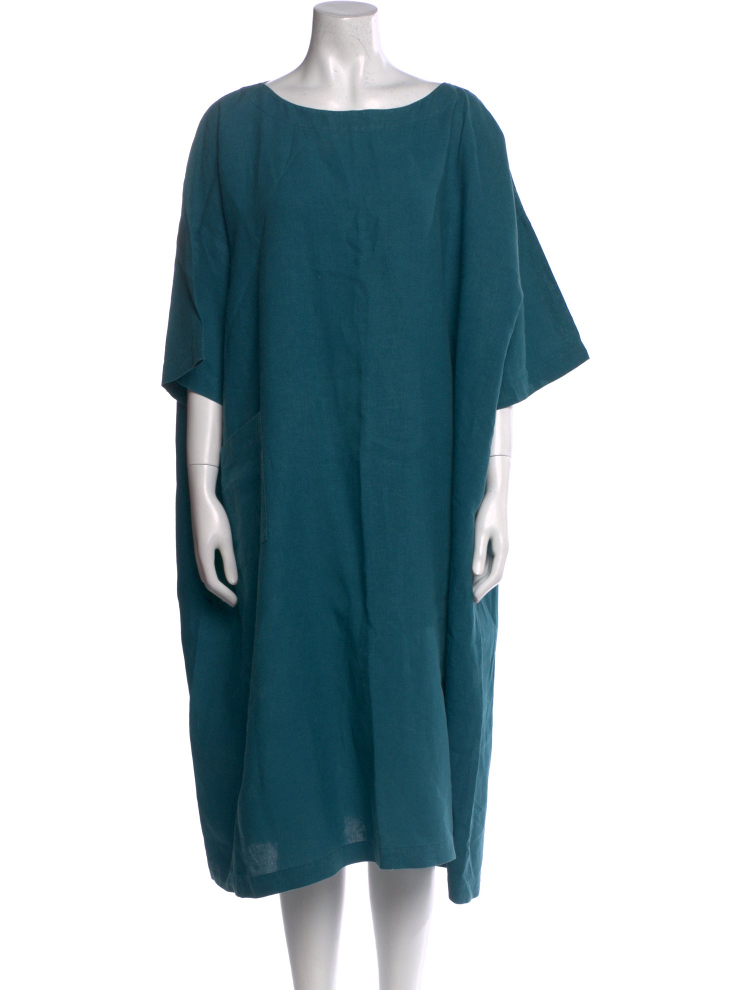 Eskandar Bateau Neckline Midi Length Dress