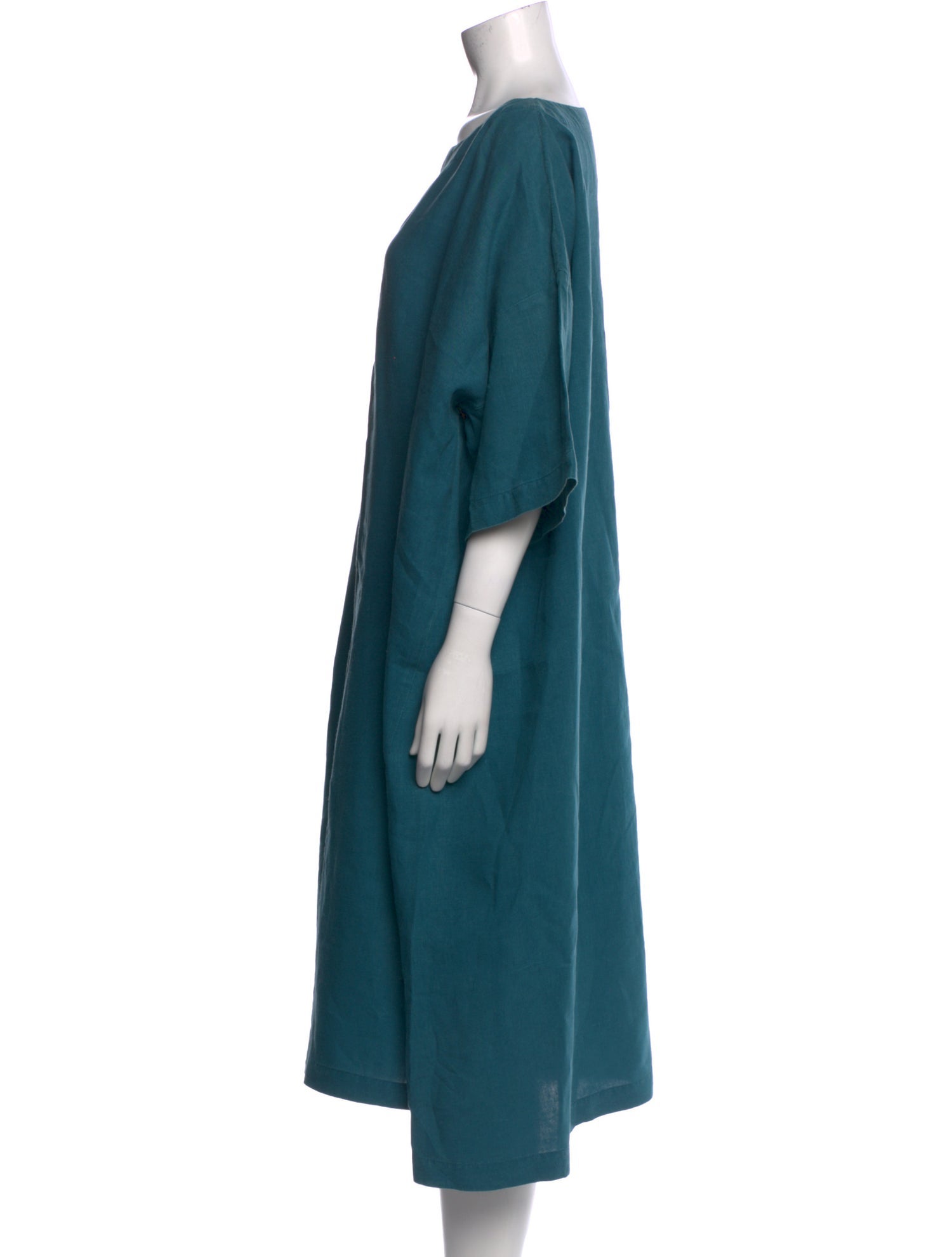 Eskandar Bateau Neckline Midi Length Dress