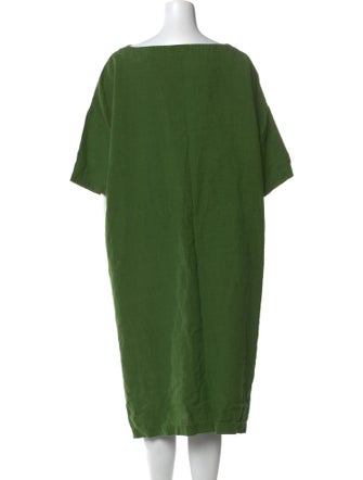 Eskandar Linen Midi Length Dress