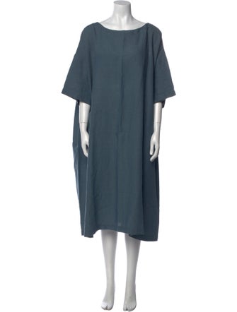 Eskandar Linen Midi Length Dress