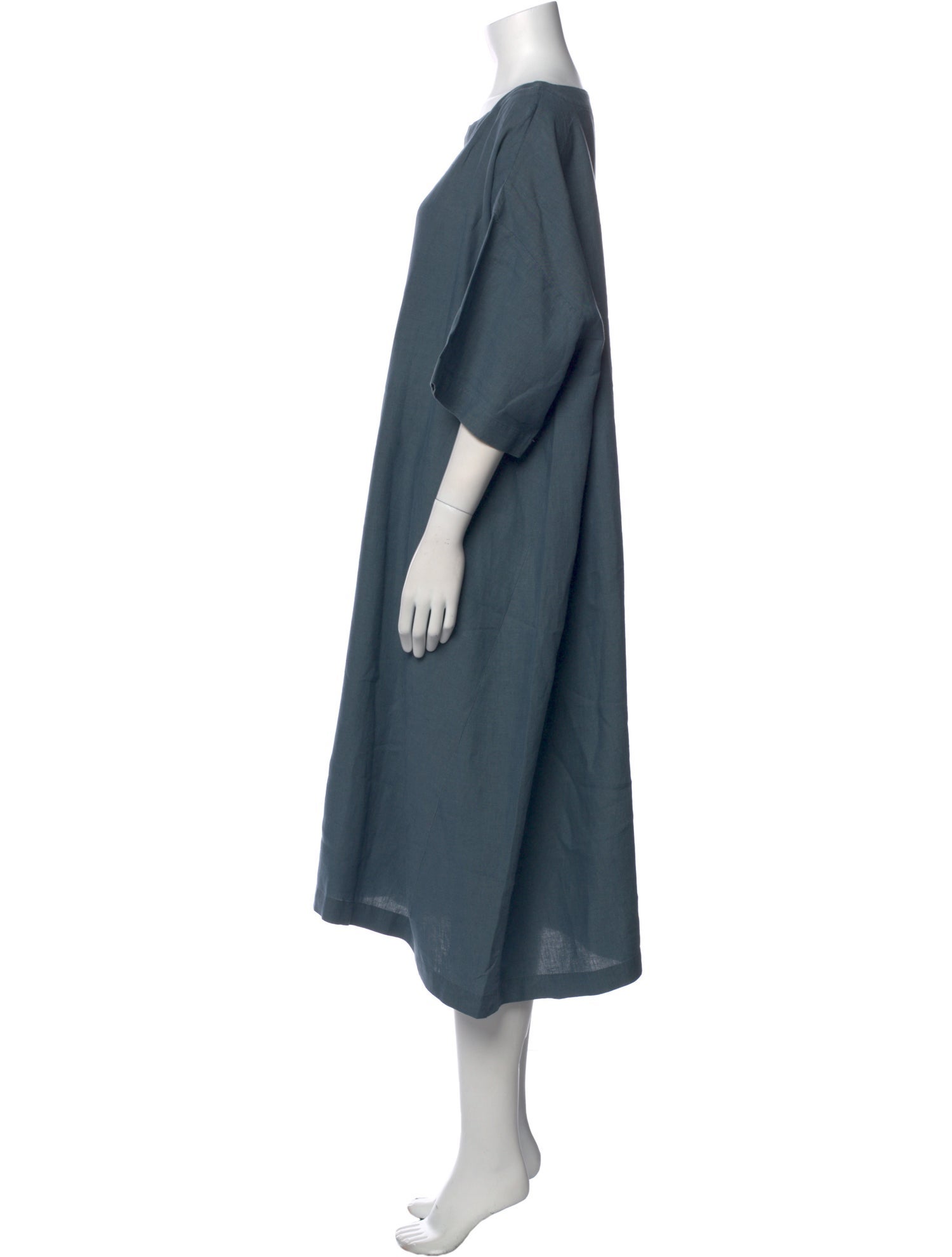 Eskandar Linen Midi Length Dress