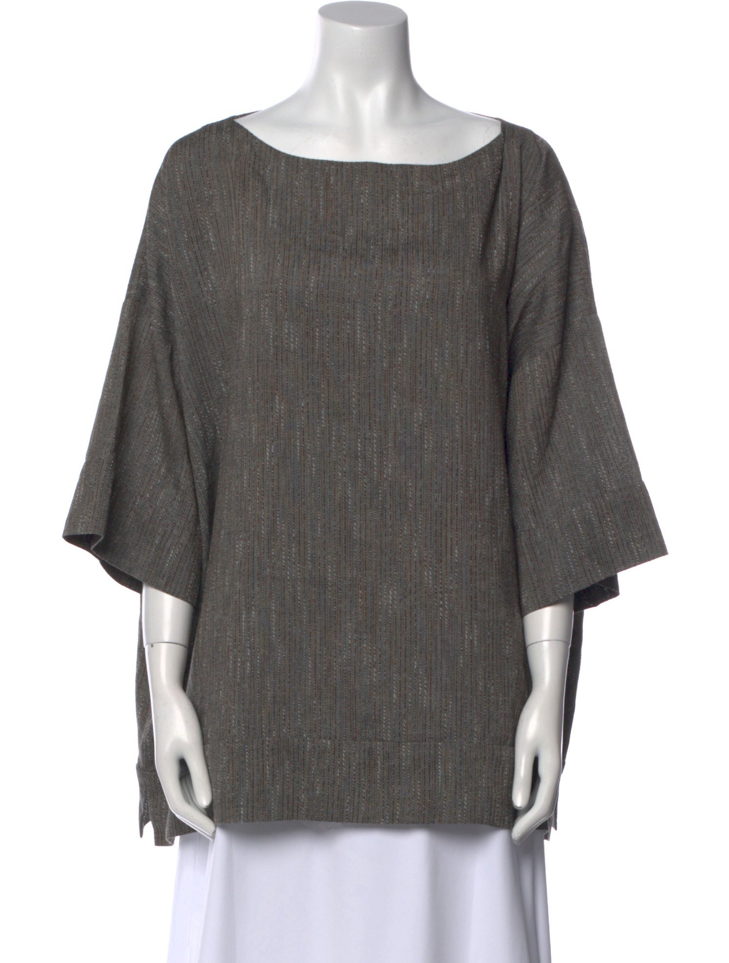 Eskandar Scoop Neck Three-Quarter Sleeve Tunic