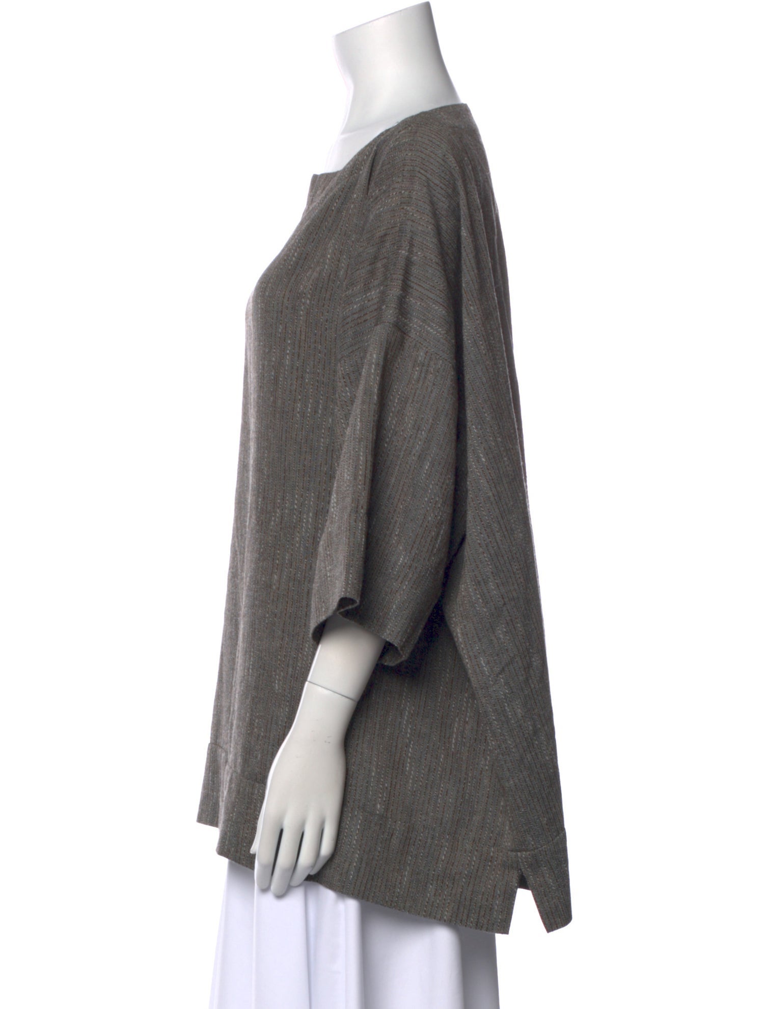 Eskandar Scoop Neck Three-Quarter Sleeve Tunic