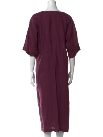 Eskandar Bateau Neckline Midi Length Dress