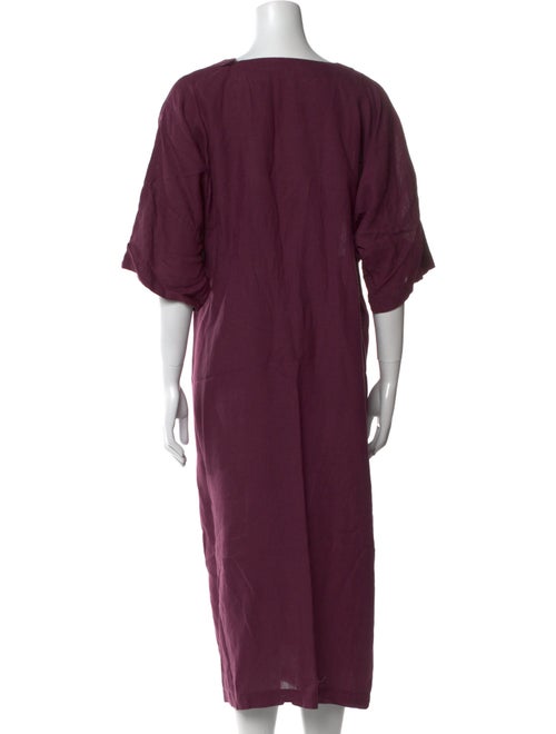 Eskandar Bateau Neckline Midi Length Dress