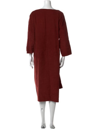 Eskandar Bateau Neckline Midi Length Dress