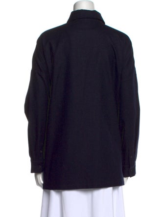 Eskandar Wool Long Sleeve Button-Up Top