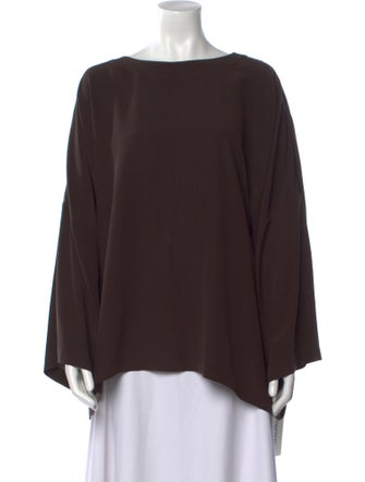 Eskandar Silk Bateau Neckline Blouse