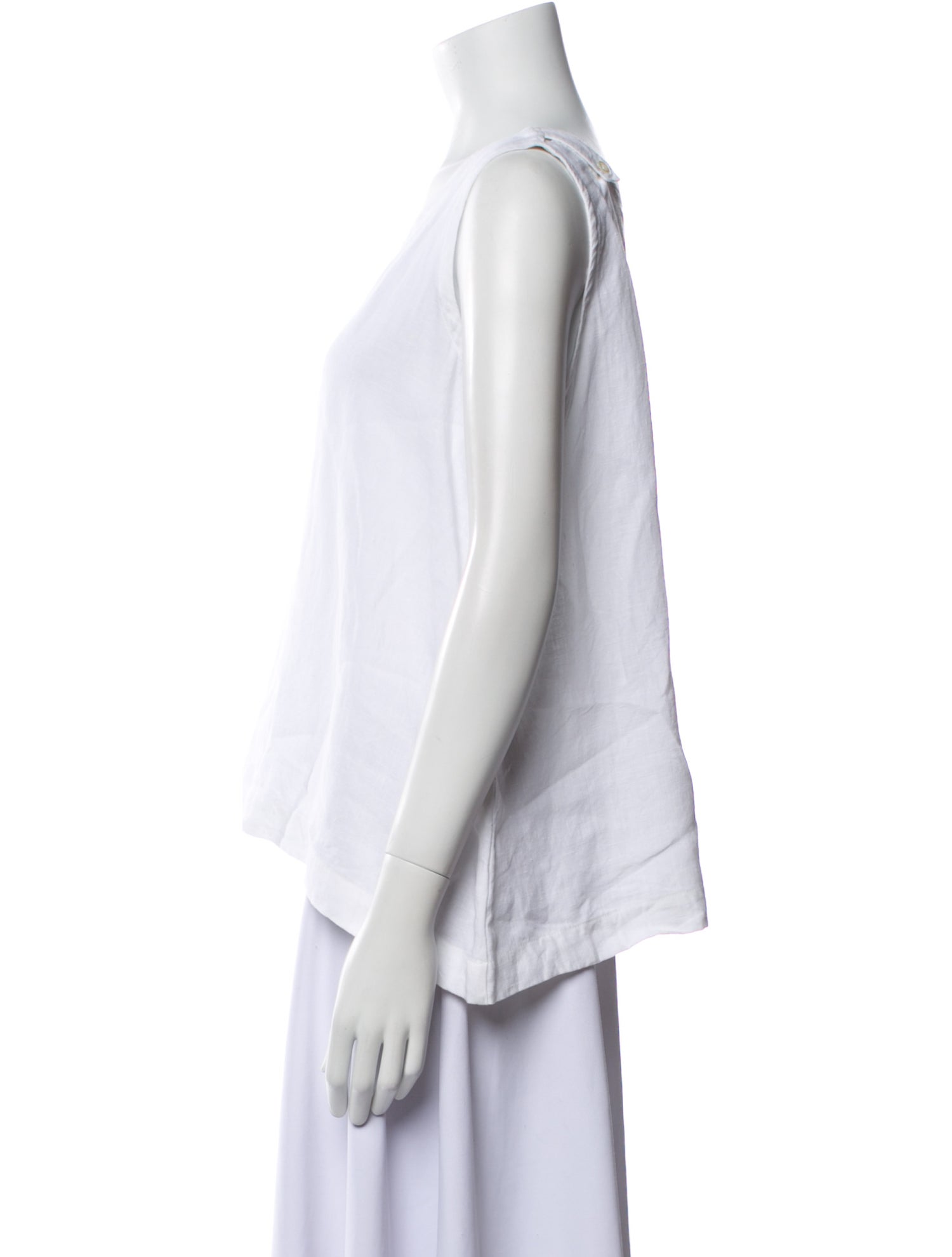 Eskandar Linen Scoop Neck Top