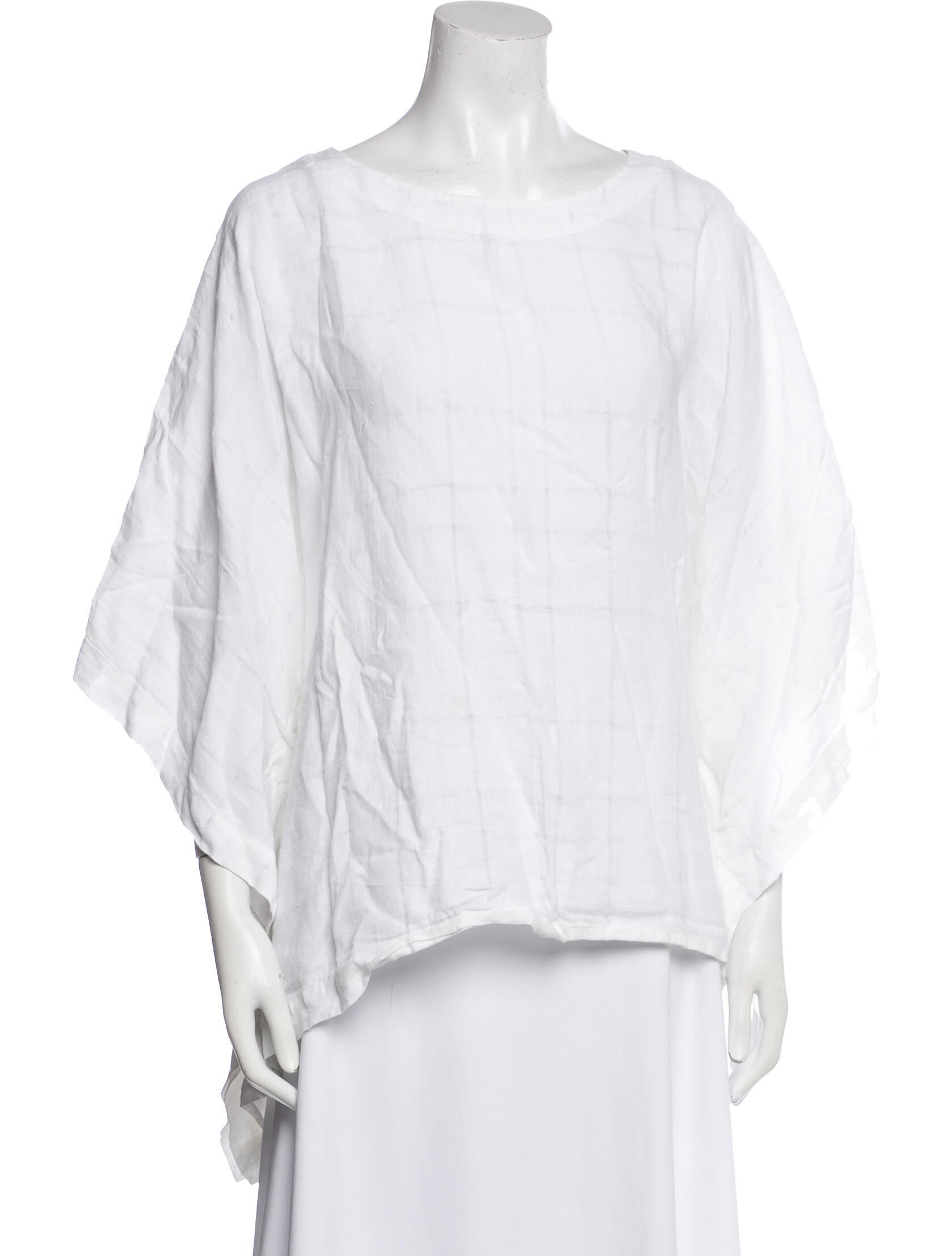 Eskandar Linen Bateau Neckline Blouse