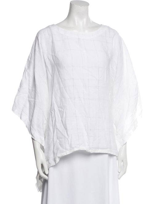 Eskandar Linen Bateau Neckline Blouse