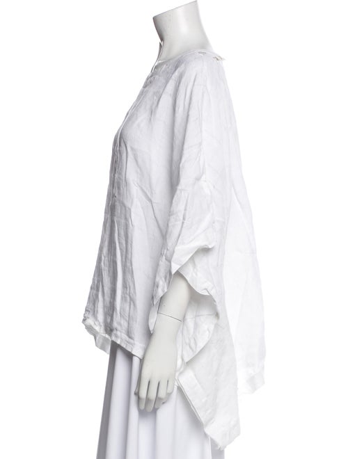 Eskandar Linen Bateau Neckline Blouse