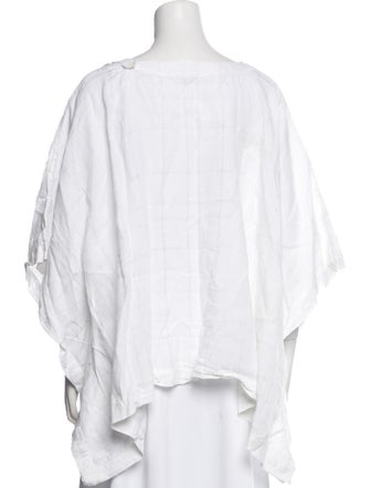 Eskandar Linen Bateau Neckline Blouse