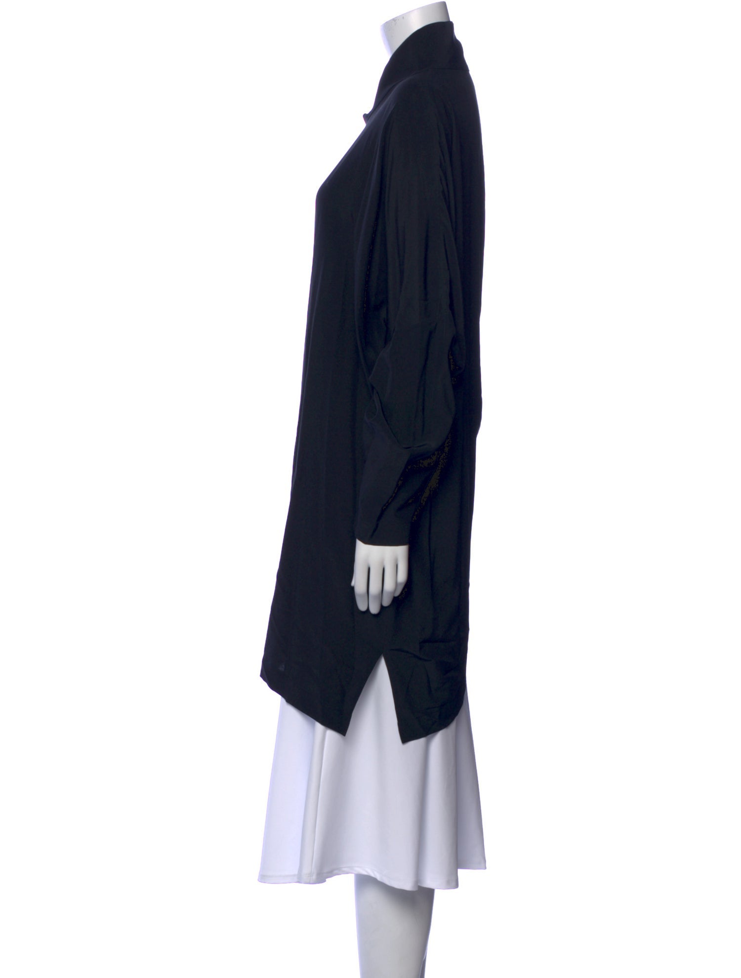 Eskandar Silk Mock Neck Tunic