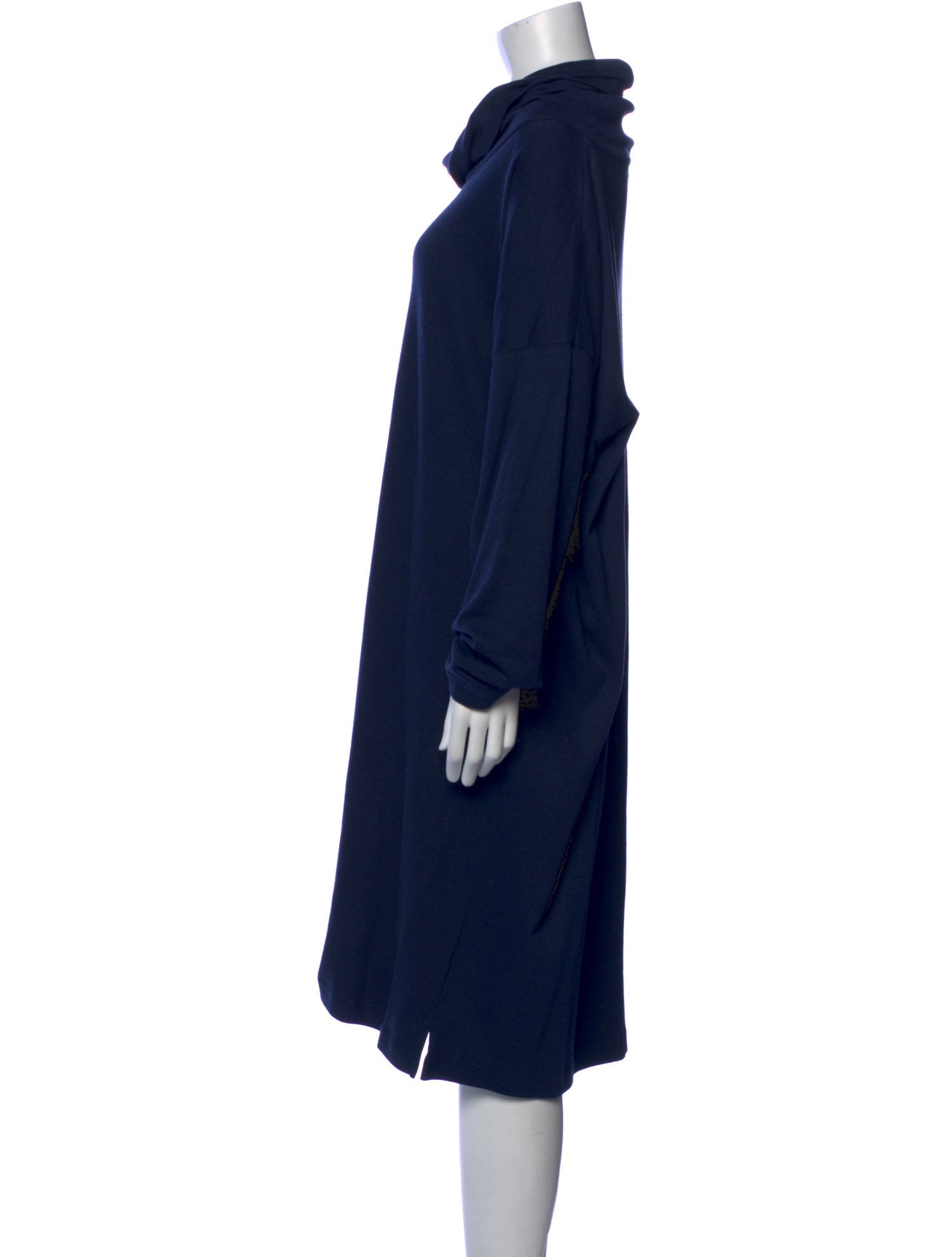 Eskandar Cowl Neck Knee-Length Dress
