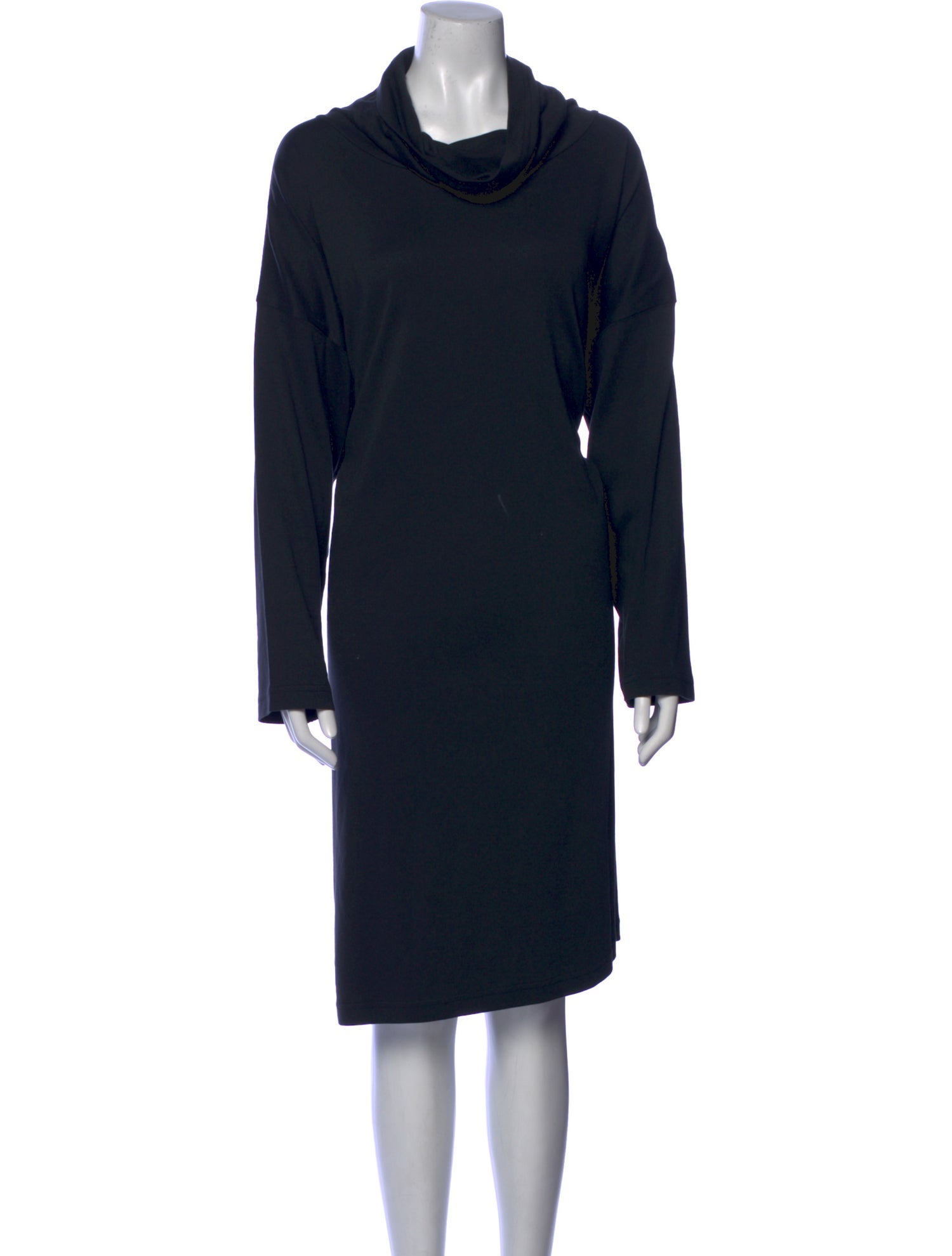 Eskandar Cowl Neck Knee-Length Dress