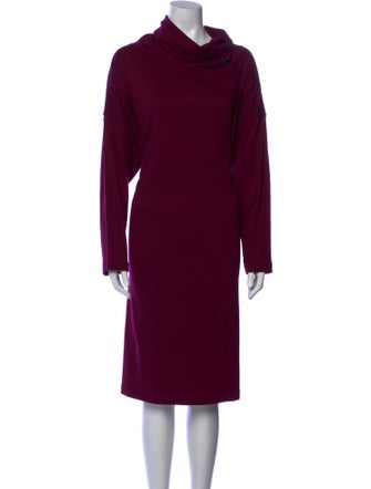Eskandar Cowl Neck Knee-Length Dress
