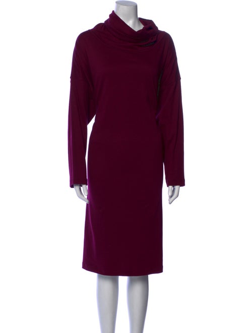 Eskandar Cowl Neck Knee-Length Dress