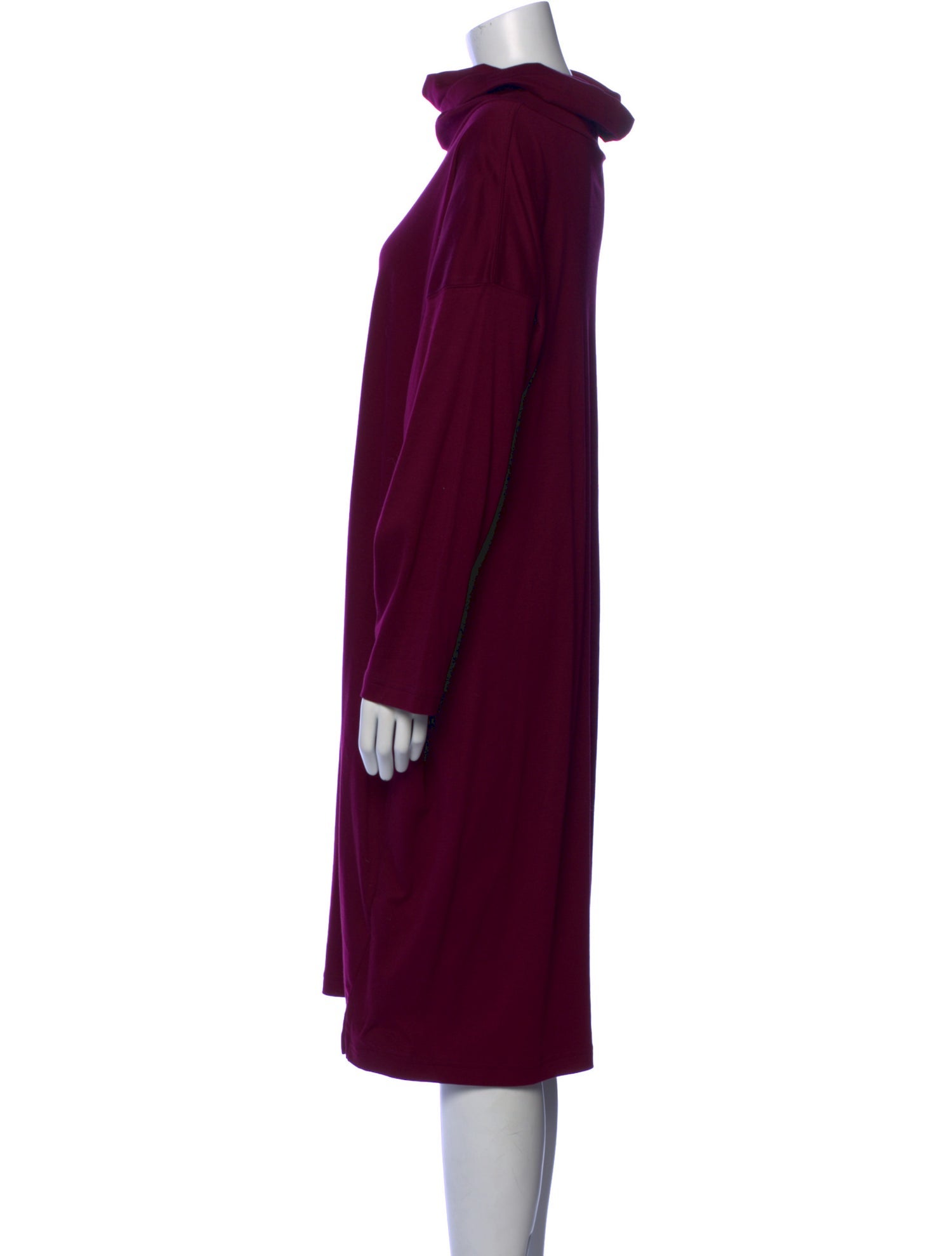 Eskandar Cowl Neck Knee-Length Dress
