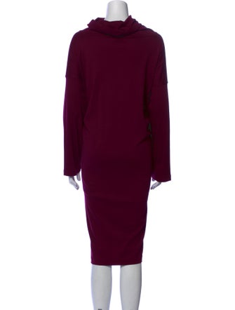 Eskandar Cowl Neck Knee-Length Dress