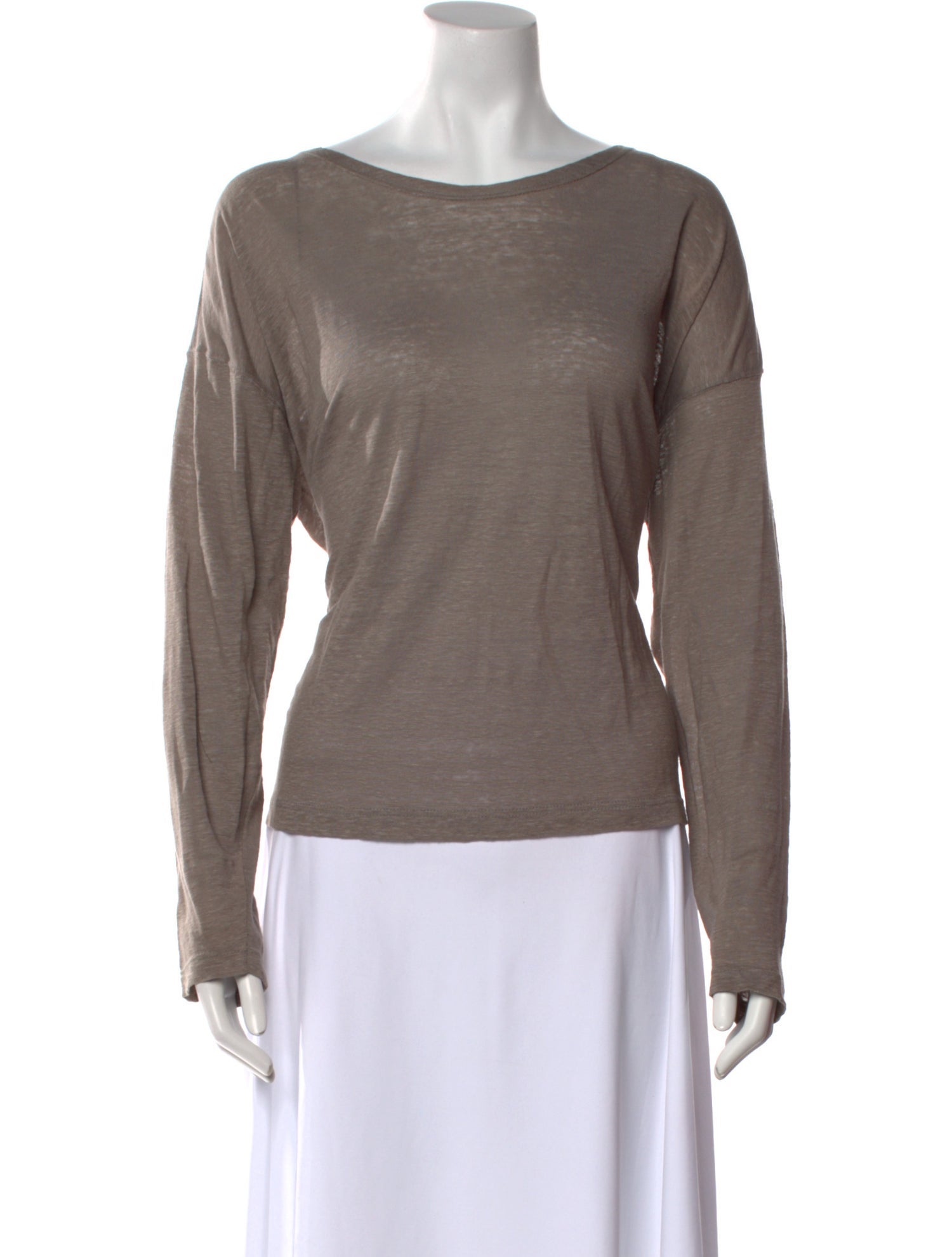 Eskandar Linen Scoop Neck T-Shirt