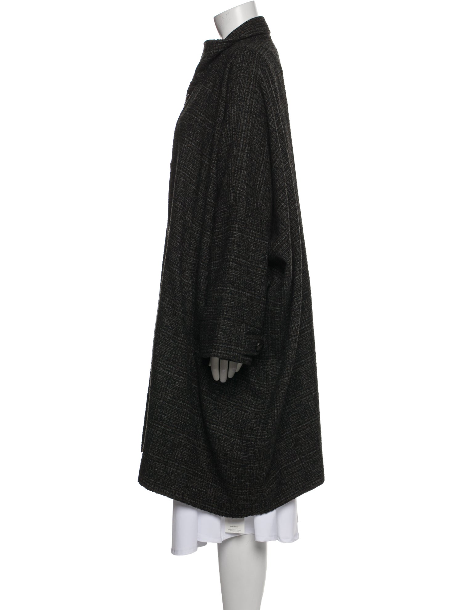 Eskandar Wool Tweed Pattern Coat