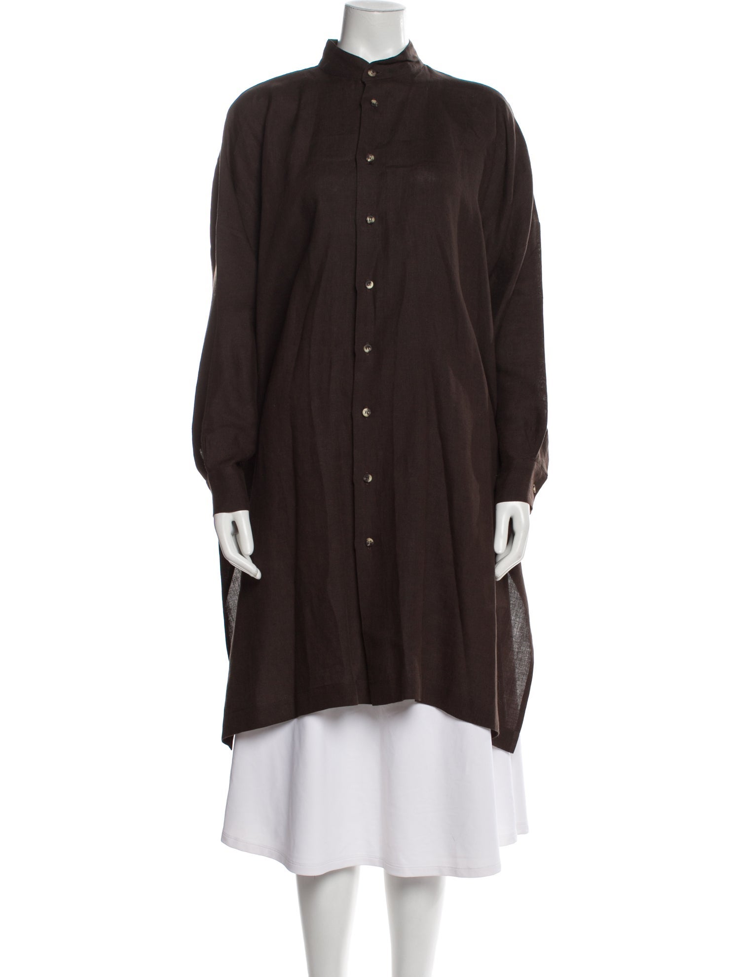 Eskandar Linen Mock Neck Tunic