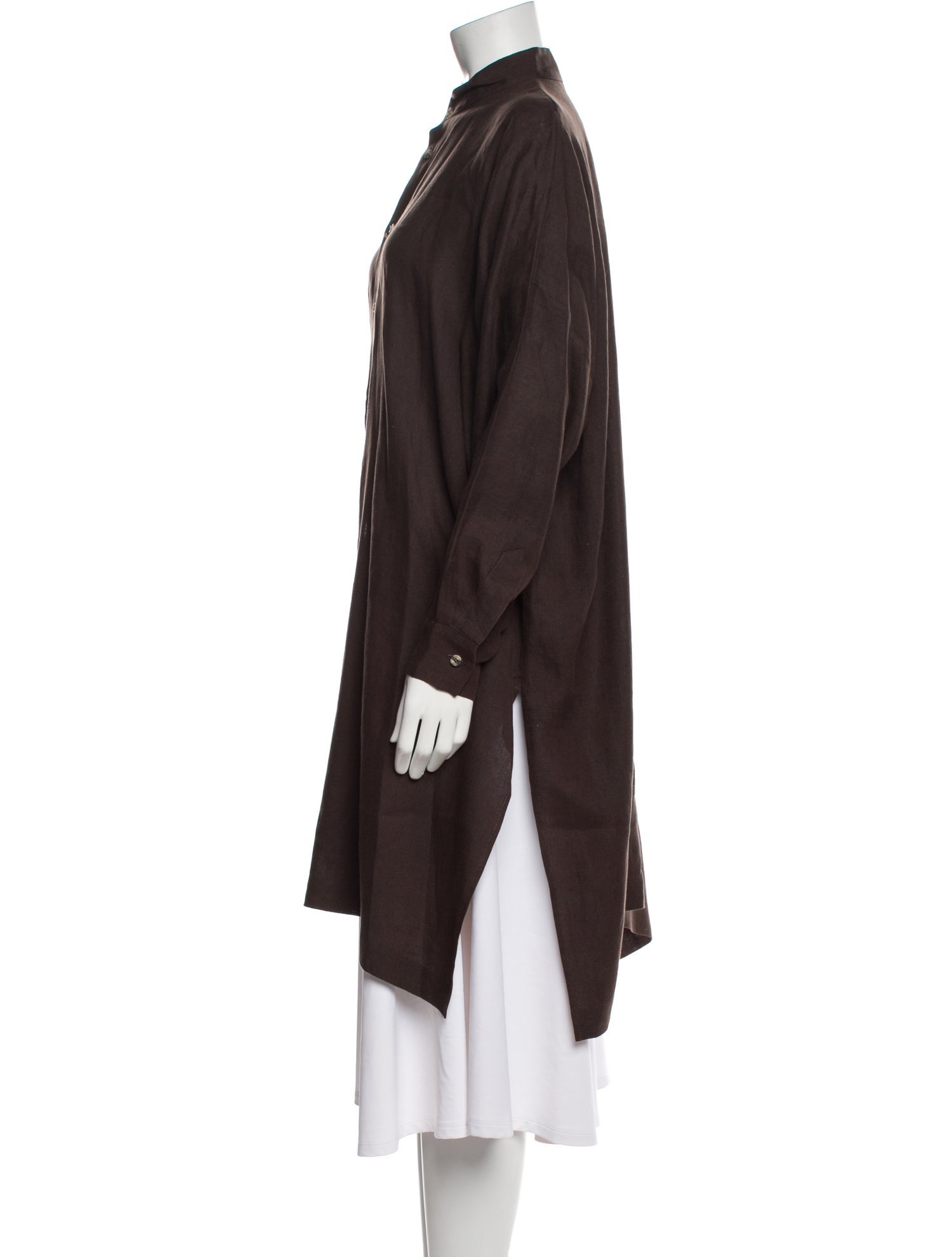 Eskandar Linen Mock Neck Tunic