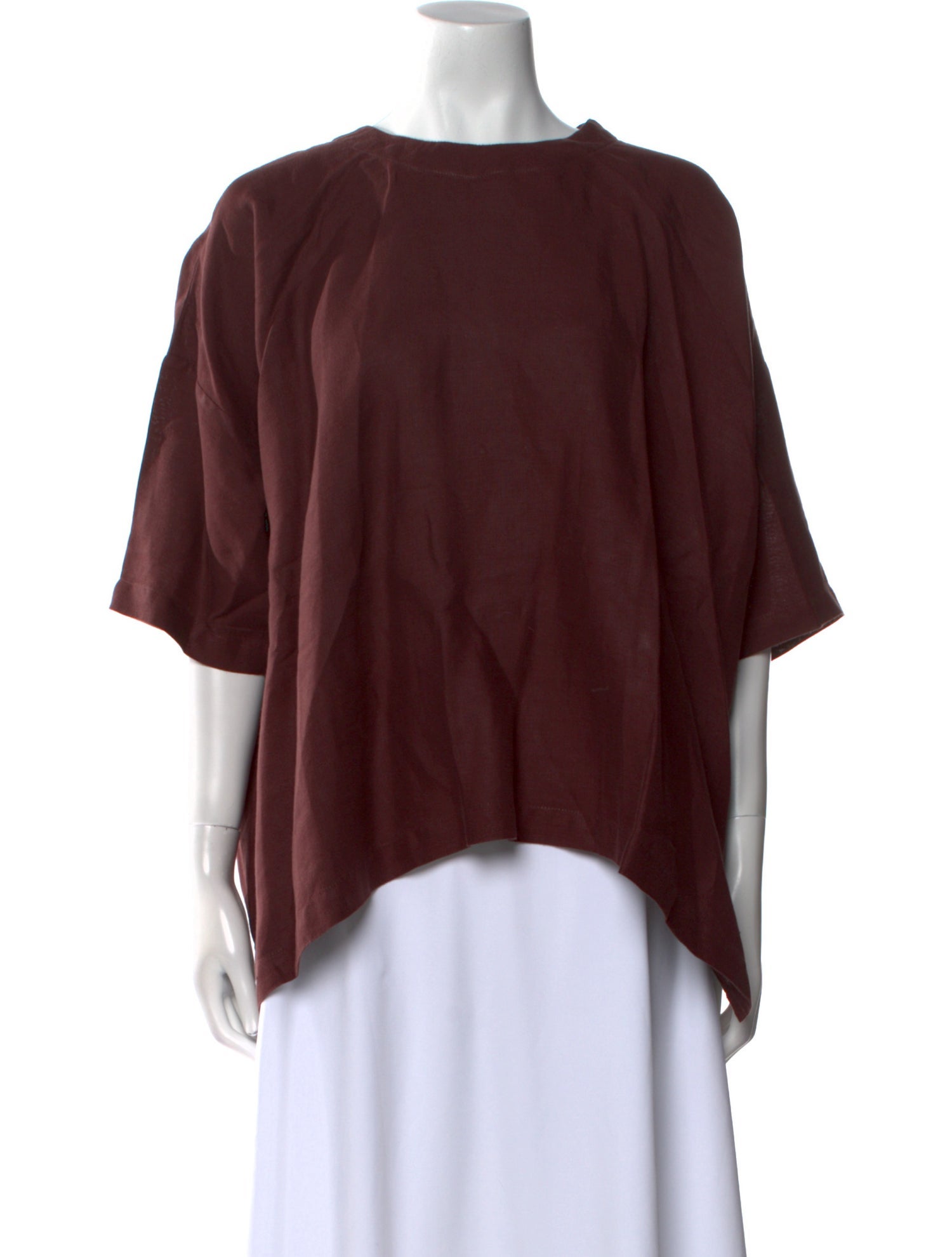 Eskandar Linen Bateau Neckline Blouse