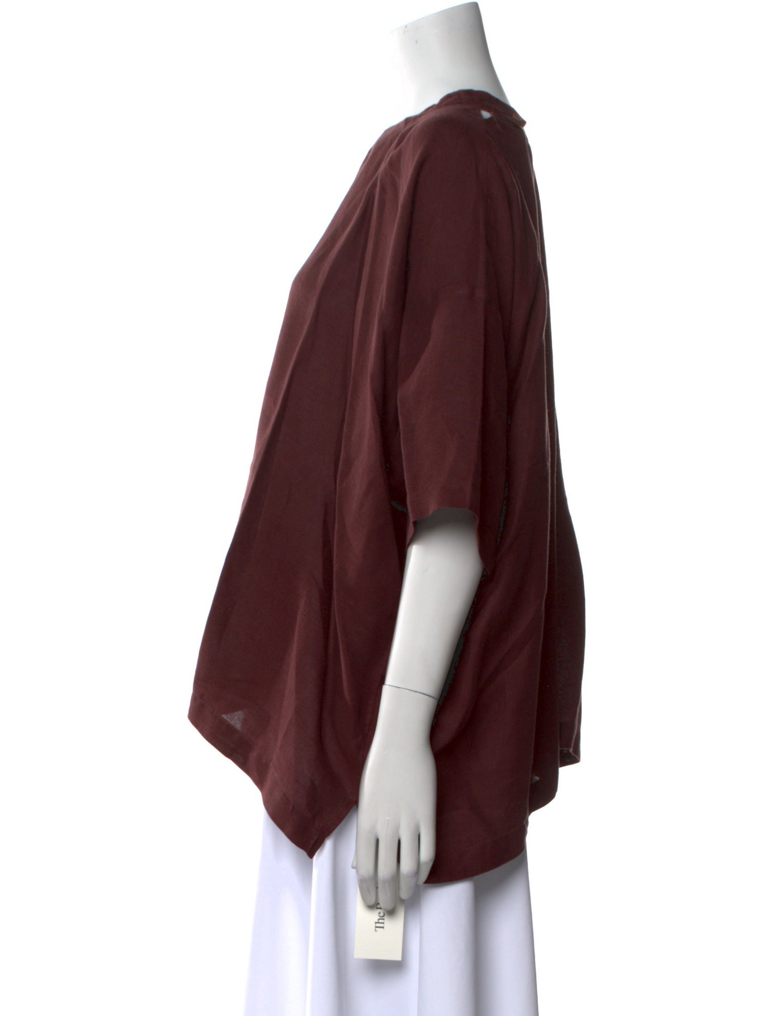 Eskandar Linen Bateau Neckline Blouse