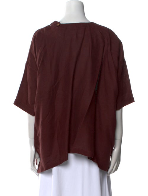 Eskandar Linen Bateau Neckline Blouse