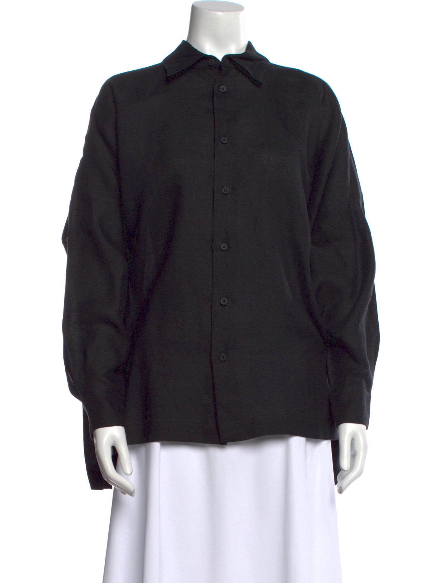 Eskandar Linen Long Sleeve Button-Up Top