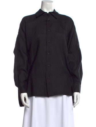 Eskandar Linen Long Sleeve Button-Up Top