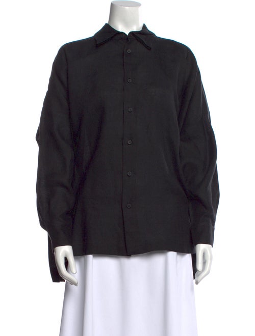 Eskandar Linen Long Sleeve Button-Up Top