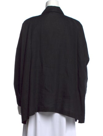 Eskandar Linen Long Sleeve Button-Up Top