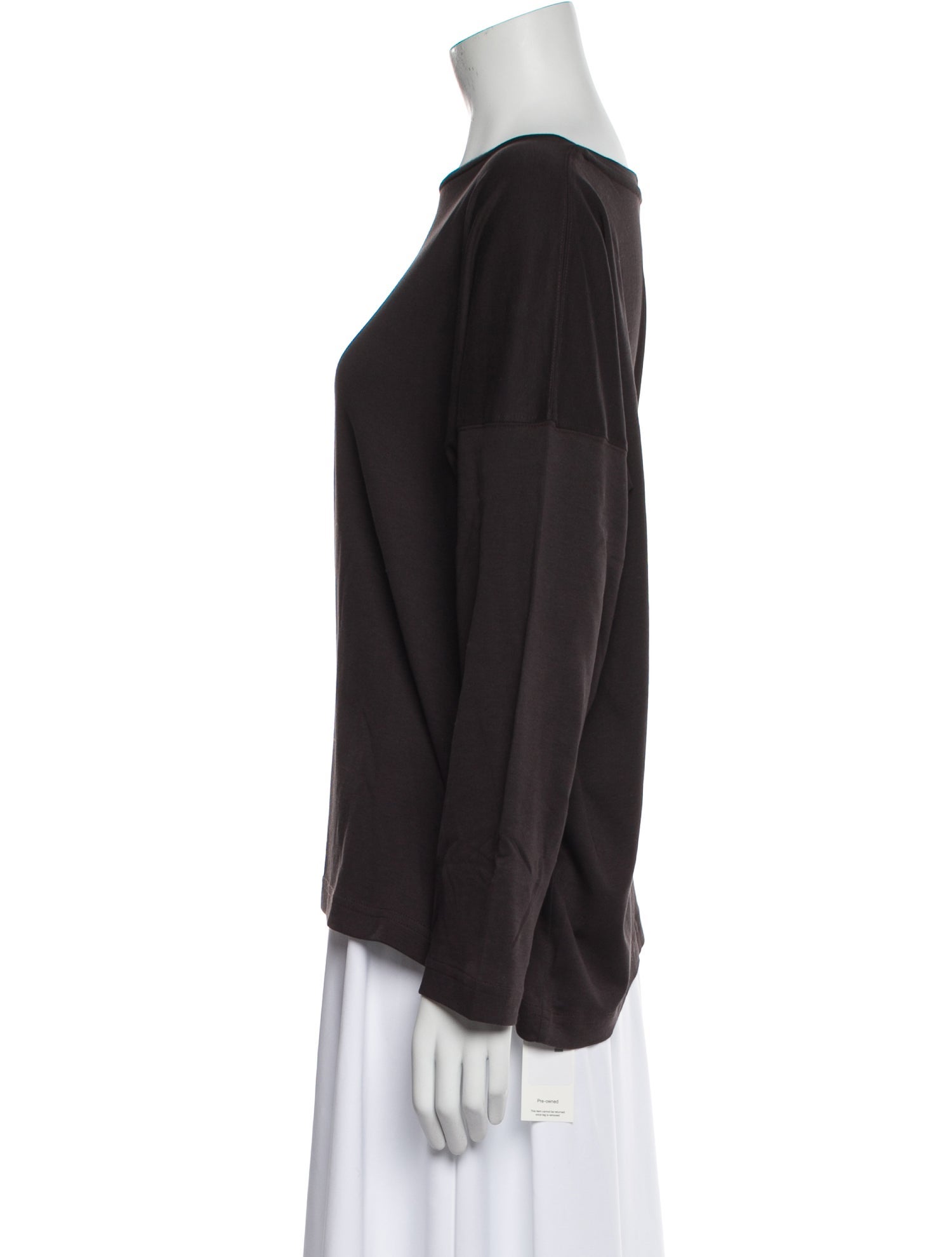 Eskandar Bateau Neckline Long Sleeve Sweatshirt