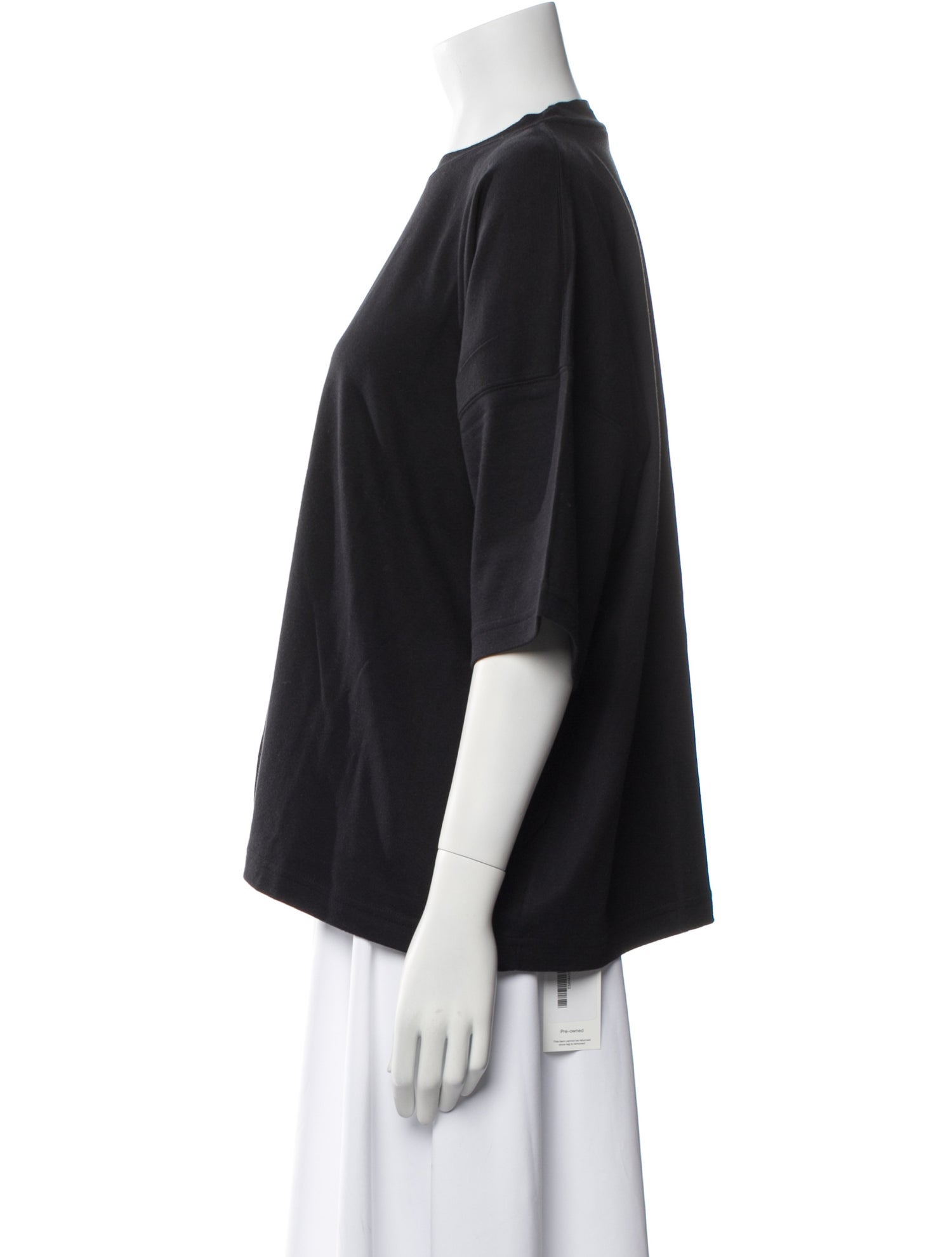 Eskandar Bateau Neckline Short Sleeve Blouse